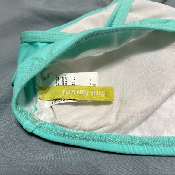 Gianni Bini Estilo Fringe Turquoise String Bikini Top L - Picture 8 of 9